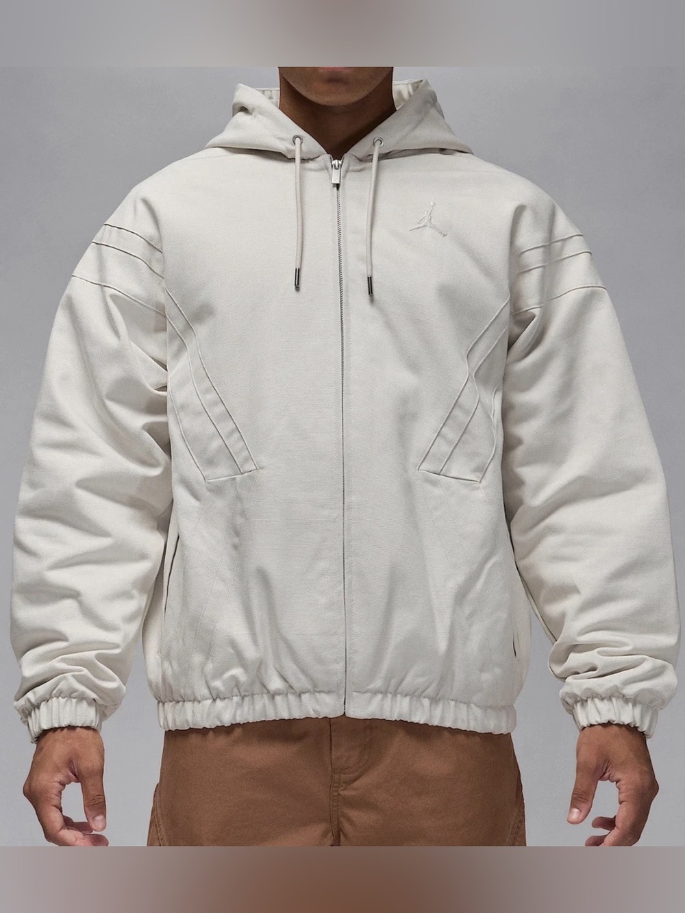 NWT Jordan Flight Draft Hooded Jacket Light Orewood Brown Small